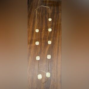 Natural Swirled Marble Gold Chained Necklace